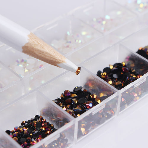 1 Box Black White Mixed Jelly Nail Rhinestones 3D Nail Art Decorations