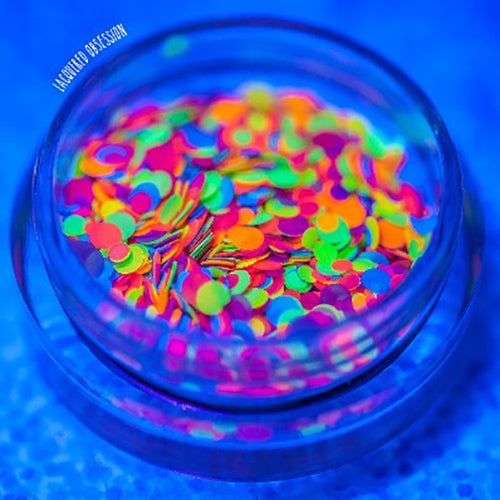 1 Box Fluorescent Nail Sequins Ultra-thin Colorful Glitter Flakies Heart