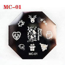 Load image into Gallery viewer, Christmas snowflake Art Plate Stamp Stamping Set Round Stainless Steel DIY Nail Polish