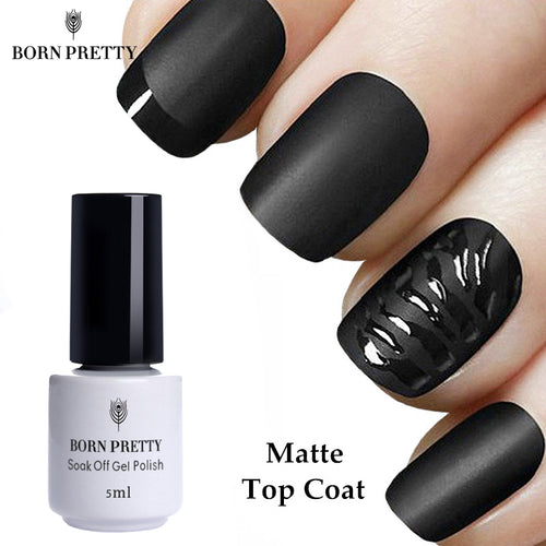 1 Bottle BORN PRETTY Matte Top Coat Gel Polish 5ml No Wipe Soak Off Manicure
