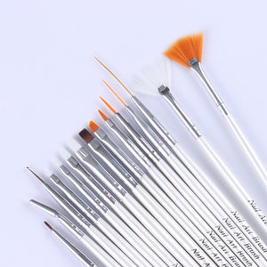 15pcs Nail Art Design Brush Set Dotting Brush Liner Dot Tools Drawing Painting Pen Polish