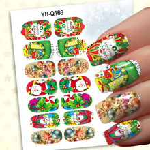 Load image into Gallery viewer, 10 Kind of Styles Christmas 3D Nail Art Stickers Snowflakes Cute Snowmen Nail Decals
