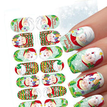 Load image into Gallery viewer, 10 Kind of Styles Christmas 3D Nail Art Stickers Snowflakes Cute Snowmen Nail Decals