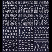 Load image into Gallery viewer, 12 Sheets Metallic Hollow 3D Nail Stickers Set Gold Silver Flower Leaf Decals Manicure
