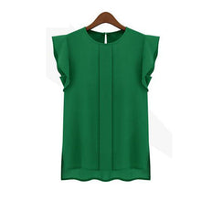 Load image into Gallery viewer, 1PC Womens Casual Loose Chiffon Short Tulip Sleeve Blouse Shirt Tops