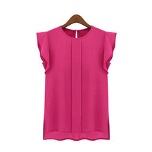 Load image into Gallery viewer, 1PC Womens Casual Loose Chiffon Short Tulip Sleeve Blouse Shirt Tops