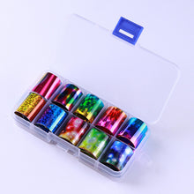 Load image into Gallery viewer, 1 Box Holographic Nail Foil Set 2.5*100cm Transparent AB Color Transfer Sticker