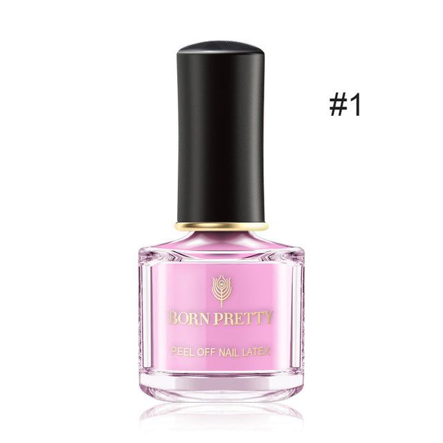 BORN PRETTY Odor-free Nail Peel Off Liquid Tape 6ml Purple Pink Cuticle Guard Nail Care Protector